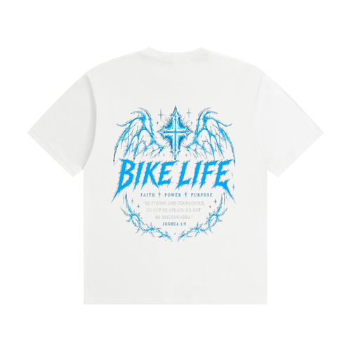 bike life  Cotton T-Shirt white