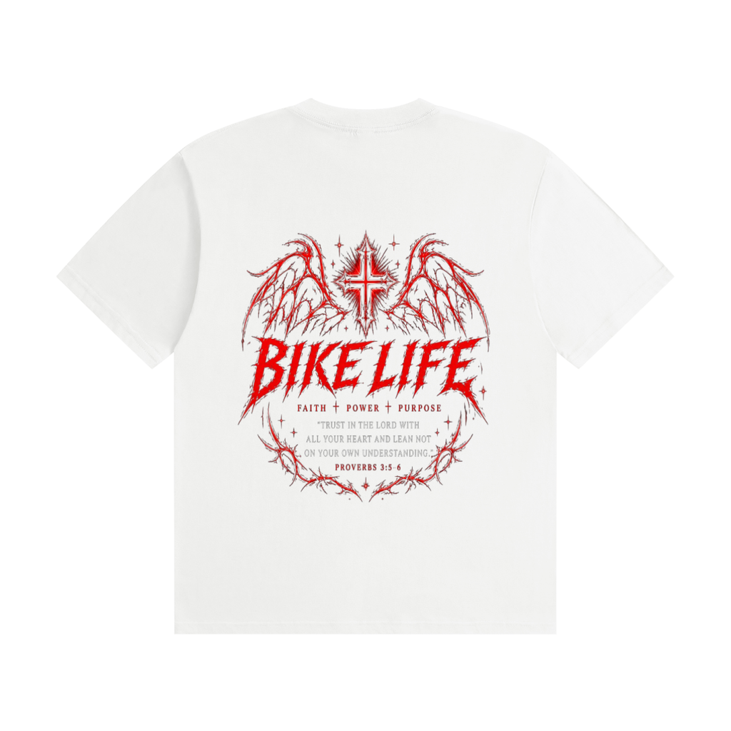 bike life  Cotton T-Shirt white