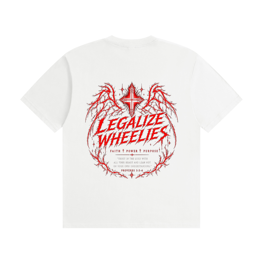legalize wheelies Cotton T-Shirt white