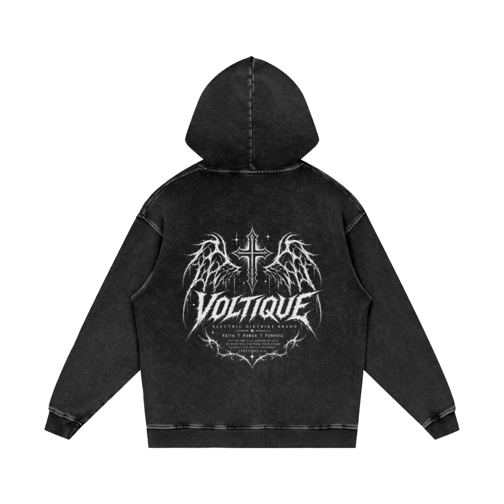 Voltique Snow Washed Loose Cotton Hoodie
