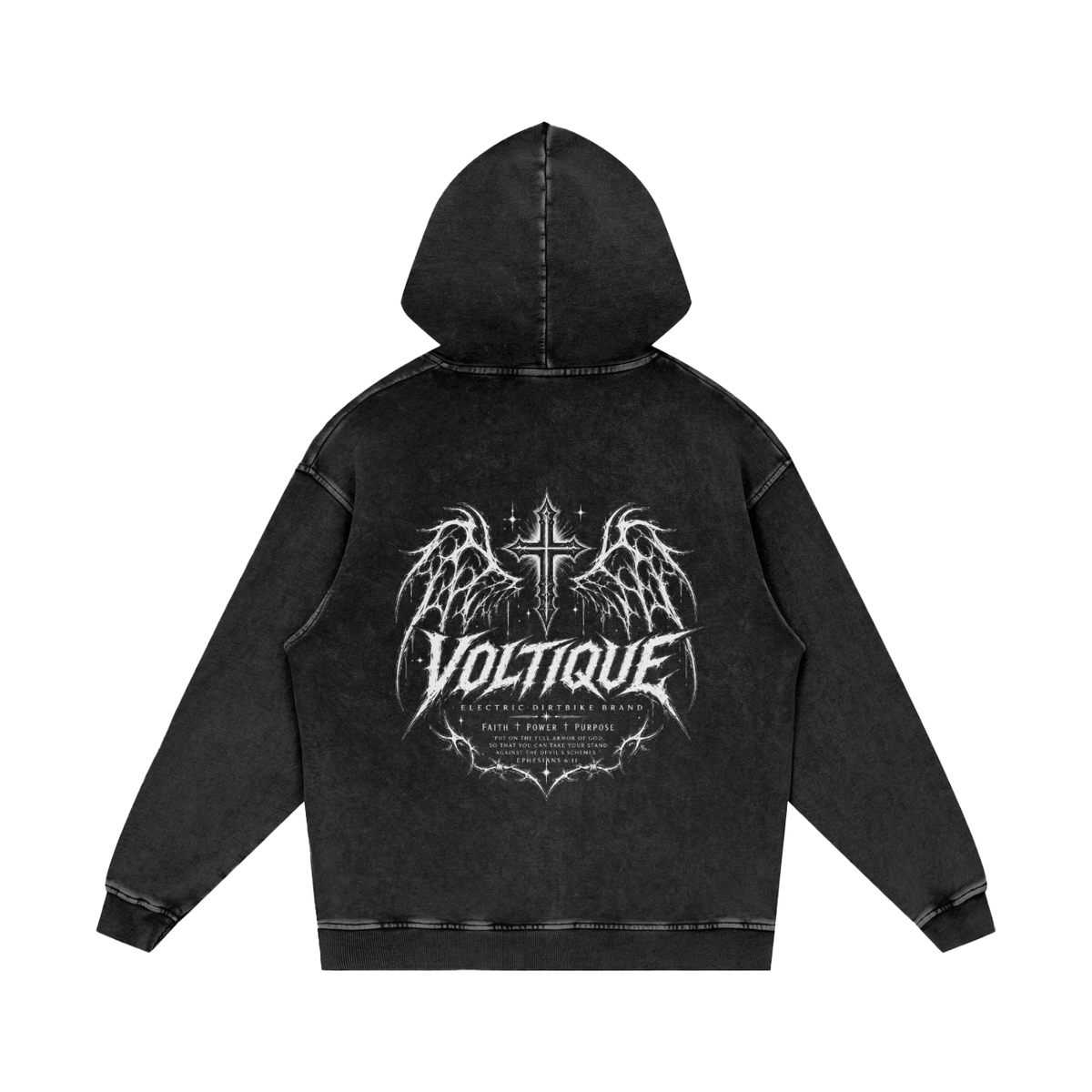 Voltique Snow Washed Loose Cotton Hoodie
