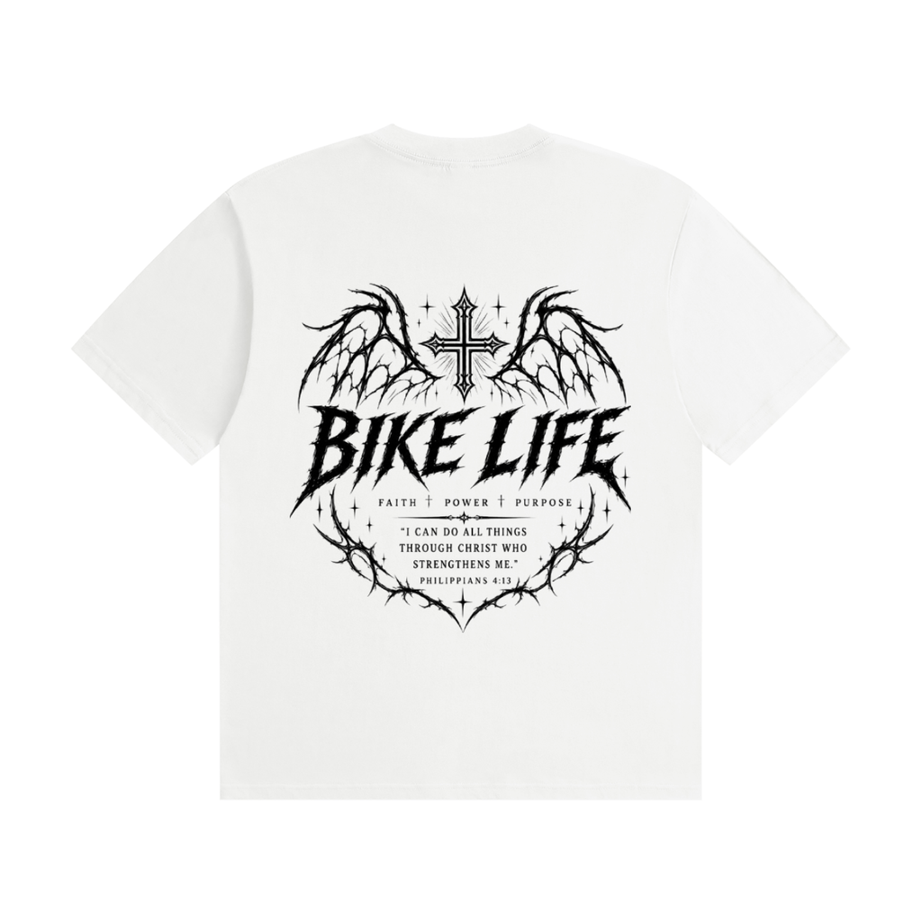 bike life  Cotton T-Shirt white