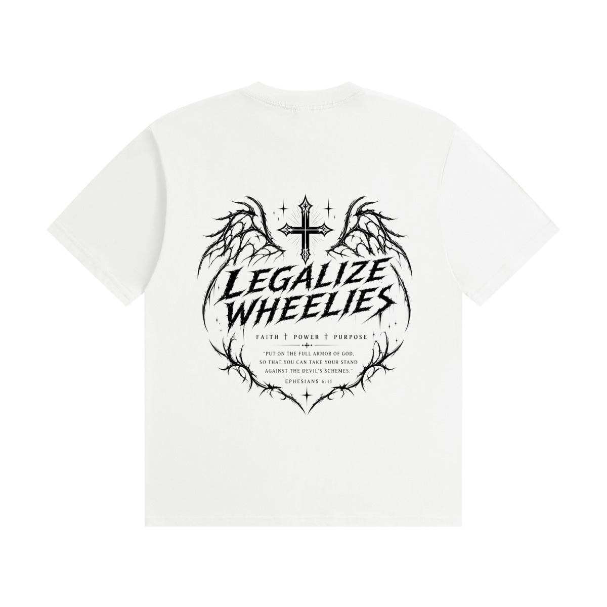 legalize wheelies Cotton T-Shirt white